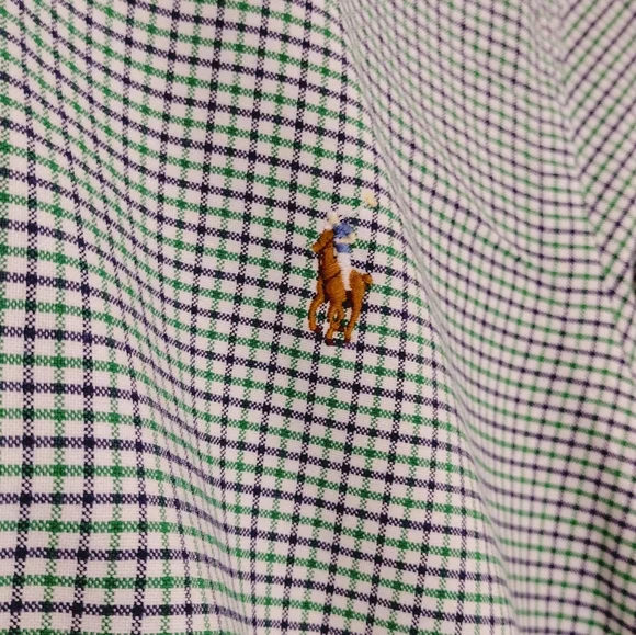 Ralph Lauren Men's Checkered Button Down Polo Shirt - Picture 5 of 6